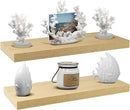 Sorbus Floating Shelves for Wall - 24" Bathroom Shelves, Wall Decor for Bedroom, Kitchen, Living Room, Home Decor & Book Storage - Mounted Floating Shelf with Invisible Brackets (Maple Wood, 2 Pack) by CozyNest Decor