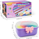 IQBOX Bracelet Making Kit Arts and Crafts for Girls Ages 8-12, Weaving Loom Rainbow Bands DIY Toys Birthday Gifts for Kids 6 7 9 10 11 13 Year Old, 1000+ Elastic Cloth Rubber Band Fabric Loops by TinyTreasures Baby Boutique