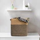 danpinera 3-Pack Cotton Rope Baskets for Storage, 11"x11" Cube Storage Cubes Store Toys, Towel, Snack, Storage Bins with Reinforced Stitching & Practical Handles, Black & Brown by TinyTreasures Baby Boutique