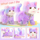 Plush Toys Cat for Kids with Leash, Interactive Electronic Kitty That Walking,Meowing,and Tail Wagging, Pretend Play Realistic Cat Christmas Birthday Gifts for Boys and Girls by TinyTreasures Baby Boutique