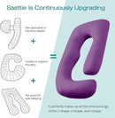 Sasttie Pregnancy Pillows for Sleeping, Jumbo U Shaped Cooling Full Body Pillow with Removable Cover, Pregnant Women Must Haves, Maternity Essential, Purple by TinyTreasures Baby Boutique