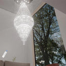 Flashing God D48''X H120''High Ceiling Chandelier Crystal Raindrop Chandeliers Large Villa Chandelier Entrance Foyer Hight Ceiling Lighting LED Dimmable 2700K-4500K-6000K 24 LED Bulbs Include by CozyNest Decor