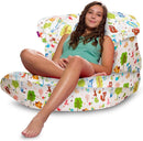 Posh Creations Bean Bag Chair Lounger Structured Seat for Kids, Teens and Adults, Comfy Chair for Gaming, Reading and Watching TV, Laguna Lounger, Canvas - Forest Critters on White by TinyTreasures Baby Boutique