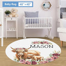 Personalized Baby Bedding Set, 5 Pcs Custom Baby Crib Set with Name, Soft Flannel Highland Cow Crib Bedding Set for Girls, Double Layer Nursery Bedding Set, New Parents Toddlers Infants Gift by TinyTreasures Baby Boutique