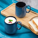 Hasense Coffee Mugs Set of 4, 15 Ounce Porcelain Mug Set with Handle for Morning Coffee Tea and Cocoa, Ceramic Coffee Cups with Beautiful Glaze for Men, Women, Navy by CozyNest Decor