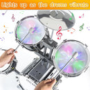 Kids Drum Set for Toddlers 1-3, Upgraded Jazz Drum Set for Kids, Musical Instrument Toys & Lights & All Plastic, Percussion Beginner kit for Boys Girls Toddlers Aged 3-5 5-7 by TinyTreasures Baby Boutique