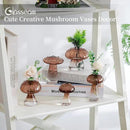 Glasseam Mushroom Plant Propagation Stations: Amber Glass Terrarium Jar Set of 5 Cute Planters for Indoor Plants Mini Propagate Station Unique Christmas Birthday Gifts for Women Home Office Decor by GreenHaven Gardens