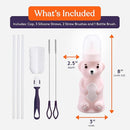Special Supplies Honey Bear Straw Cup Long Straws, Squeezable Therapy and Special Needs Assistive Drink Container, Spill Proof and Leak Resistant Lid (Pack of 1 Bottle and 3 Straws) (Pink) by TinyTreasures Baby Boutique