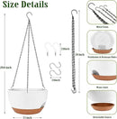 Hanging Planters for Outdoor Indoor Plants, 2 Pack 12 Inch Hanging Basket Plants Outdoor, Self Watering Hanging Planter with Plant Hanger for Garden Home Decoration (White) by GreenHaven Gardens
