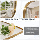ANDY STAR Gold Oval Mirrors for Bathroom, Large 24x36’’ Brushed Gold Metal Framed Oblong Wall Mirror, Modern Brass Vanity Mirror in Stainless Steel Frame Wall Mount Horizontal or Vertical by CozyNest Decor