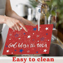Memorial Day Placemat Set of 6 Patriotic Freedom Stars Place Mats 4th of July Veterans Plastic Table Mats Independence Day Holiday Table Placemats for Indoor Outdoor Party Dining by CozyNest Decor