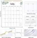 Wall Calendar 2025-2026, 18 Month Calendar from July 2025 to December 2026 14.5" x 11.8" Large Desk Calendar with Twin-Wire Binding for Home Office Planning Personal Organisers, Green Leaf by TinyTreasures Baby Boutique