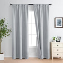 XWZO 100% Blackout Curtains with Tiebacks- 2 Thick Layers Completely Shaded Window Treatment Thermal Insulated Lined Rod Pocket Drapes for Bedroom/Laundry, Light Grey, W42 x L84, Set of 2 Panels by TinyTreasures Baby Boutique