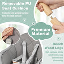 BABY JOY Baby High Chair, 6 in 1 Convertible Wooden Highchair for Babies & Toddlers with Adjustable Legs, Removable Double Tray, Safety Harness & Waterproof PU Cushion (Gray) by TinyTreasures Baby Boutique