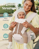Baby Carrier Newborn to Toddler, 6-in-1 Baby Carrier, Adjustable Detachable Infant Baby Hip Seat Carrier for 7-50lbs by TinyTreasures Baby Boutique