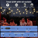 XMCOSY+ Smart Outdoor String Lights - 123ft RGBCWIC Patio Lights with 40 Color Changing Bulbs, LED String Light for Outside Backyard Bistro Party, APP WiFi Control, Work with Alexa, IP65 Waterproof by CozyNest Decor