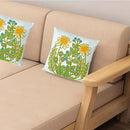 Embroidered Decorative Throw Pillow Cover, 18"x18" Set of 2, Farmhouse Pillowcase Daisy Knit Pattern Cotton Canvas Cushion Case Square Floral Pillow Case for Sofa Couch Bed Living Room… by CozyNest Decor