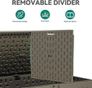 YITAHOME 200 Gallon Extra Large Deck Box, Double-Wall Resin Outdoor Storage Box with Flexible Divider for Patio Cushions Pool Supplies Garden Tools, 990 lbs Load Capacity, Lockable (Light Brown) by CozyNest Decor