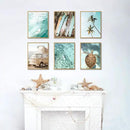Laywhq Coastal Beach Wall Art Summer Ocean Surf Tropical Canvas Wall Decor Summer Nautical Palm Tree Turtle Surfboard Bus Room Paintings Prints Posters for Bedroom Living Room Set of 6 8x10in Unframed by CozyNest Decor