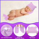 Cuffbow 4 Pcs Preemie Hats Mittens and Socks Set Preemie Mittens Warm Terry Socks for Baby by TinyTreasures Baby Boutique
