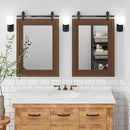 ALBAD Farmhouse Wood Framed Wall Mirror, Natural Wood and Framed Wall Mounted Bathroom Vanity Mirror for Farmhouse Decor, Vertical or Horizontal Hanging by CozyNest Decor