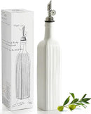 getstar 18 oz Olive Oil Dispenser Bottle for Kitchen, Ceramic Oil Bottle with Automatic Stainless Steel Pourer by CozyNest Decor