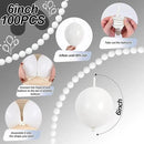White Link Balloons, 100PCS Linking Balloons with Tail for Making Balloon Wall Arch and Chains, Pearl Quick Balloon for Wedding Birthday Baby Shower Engagement Graduation Party Decorations (6inch) by CozyNest Decor
