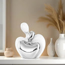 XMGZQ White and Silver Ceramic Couple Figurines Home Decor,Wedding Engagement Romantic Gift for Husband Wife,Large Male and Female Love Statue Valentine's Day Birthday,Abstract Hugging Couple by CozyNest Decor