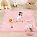 1.3" Thick Baby Play Mat for Floor, 79x79 Large Foam Tummy Time Mat, Padded Support Soft Plush Nursery Rug for Infant Kids Toddler Crawling Kick Activity (Pink) by TinyTreasures Baby Boutique