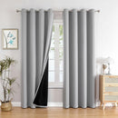 ChrisDowa 100% Blackout Curtains for Bedroom with Black Liner, 2 Thick Layers Total Blackout Thermal Insulated Grommet Window Curtains 84 Inch Long 2 Panels Set (Light Grey, 52 x 84 Inch) by TinyTreasures Baby Boutique