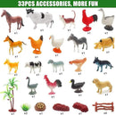 fisca Remote Control Tactor Toy Set & 33PSC Farm Vehicle Playset - Animal Figurines ,2.4GHz 1/24 Scale RC Tractor,Livestock Trailer, Fence with Light for Kids Age 4, 5, 6, 7 and Up Years Old by GreenHaven Gardens
