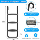 Trampoline Ladder Slide Kit, Trampoline Universal 3 Steps Ladder & Buffer Slide, Universal Trampoline Slide Stairs for 10 12 14 ft and More Frame, Trampoline Accessories Easy to Climb for Kids by TinyTreasures Baby Boutique
