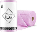 Fantasticlean Microfiber Cleaning Cloth Roll -75 Pack, Tear Away Microfiber Towels, 12" x 12", Reusable, Washable, Scratch Free, Ultra Absorbent Dish Rags for Car, Home, Garage or Shop (Purple) by CozyNest Decor