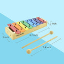MUSICUBE Xylophone for Kids Wood Xylophone with Mallets Orff Music Instrument for Educational& Preschool Learning Baby Percussion Kit with Professional Tuning for Toddlers Gift Choice for Children age by TinyTreasures Baby Boutique