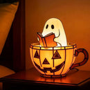 Cute Pumpkin Ghost Reading Book Lamp, USB Cute Spooky Night Light - Halloween Decor, Light Up Pumpkin Ghost Nightlight for Bathroom, Reading, Kids Room Gift by TinyTreasures Baby Boutique
