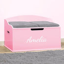 DIBSIES Personalized Creative Wonders Toy Box, Signature Series for Girls, 30 x 19.25 x 18 inches, Soft-Close Lid (Pink) by TinyTreasures Baby Boutique