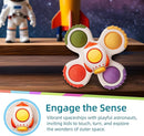 LiKee Strong Suction Cup Fidget Rotating Sensory Bath Toys for Baby 12 18 Months Airplane Car Travel Table & Window Toys for 1 2 Years Old Toddler Boys and Girls (Space-2) by TinyTreasures Baby Boutique