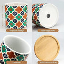 6 Pack Succulent Pots with Drainage Hole, 3 inch Ceramic Succulent Planter with Bamboo Tray, Bright Color Succulent Plant Pots for Cacti Succulent Soil Potting Mix Indoor/Outdoor by GreenHaven Gardens