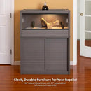New Age Pet ECOFLEX 36" Mojave Reptile Lounge -Durable Wood Plastic Composite Habitat with Ventilation, Removable Glass Doors & Lock, Easy Assembly, for Tortoises, Snakes, Iguanas by CozyNest Decor