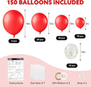 JOYIN 150 Pcs Red Balloons, Different Sizes 18 12 10 5 Inch Red Latex Balloon Arch Kit with Instruction for Birthday Party Decoration Graduation Wedding Holiday by TinyTreasures Baby Boutique