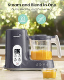 GROWNSY Baby Food Maker with Steam Basket, One Step Baby Food Processor Steamer Puree Blender Grinder Mills Machine, Auto Cooking Grinding and Sterili-zing for Healthy Homemade Baby Food, Dark Grey by TinyTreasures Baby Boutique