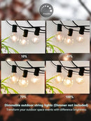 DAMAING Outdoor String Lights 400FT Patio Lights with 208 shatterproof G40 dimmable Globe LED Bulb, Waterproof connectable Outdoor Lighting for Backyard Porch Balcony gazobo, 4-Pack 100FT,Black by GreenHaven Gardens