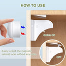 AOSITE Child Safety Magnetic Cabinet Locks Keys, 2 Pack Universal Replacement Keys Child Proof Extra Stronger Magnet Baby Locks for Cabinets and Drawers with Adhesive, 2 Key Holders Included by TinyTreasures Baby Boutique