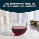 Libbey Stemless Red Wine Glasses, 16.75 Oz Classy, Wide Bowl Stemless Wine Glasses Set of 8, Chip Resistant Glasses Drinking Set for Get-Togethers by CozyNest Decor