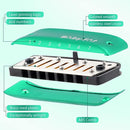 BabyFat 7 Hole Blues Mini Harmonica Set,Diatonic Harmonica with free lanyards,Easy-playing Musical Instrument(Key of F) by TinyTreasures Baby Boutique