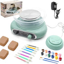 Hitish Mini Pottery Wheel, 4.7" Pottery Wheel for Kids Teens & Adults Beginners, Plug-in Motor, 1.32Lb Air Dry Clay, Crafts Kit for Home DIY, Ceramic Work & Art Creation, Clay Tools Included by TinyTreasures Baby Boutique