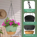 ZMTECH 12 Inch Hanging Planters for Indoor Outdoor Plants, 2 Pack Self Watering Hanging Plant Pots with Drainage Hole, Visual Reservoir, Plastic Flower Hanging Pots with Watering Lip (Green) by CozyNest Decor