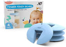 Door Pinch Guard and Door Slam Stopper, Durable Silicone Door Finger Pinch Guard, Prevents Finger Pinch Injuries, Slamming Doors, Door Safety for Kids, 4 Packs Blue Basic. by TinyTreasures Baby Boutique
