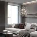 Sputnik Crystal Chandelier, Modern Beaded Ceiling Lamp with Chrome, Round Dandelion Pendant Light Fixtures for Living Room Bedroom Dining Room Farmhouse Kitchen Island (Chrome 9Lights) by CozyNest Decor
