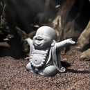OwMell Japanese Jizo Monk Statue Praying, Buddha Jizo Statue Figurine Memorial Statue Aquarium Decoration for Garden Outdoor Ornament 2.6" - Laughing Buddha by GreenHaven Gardens